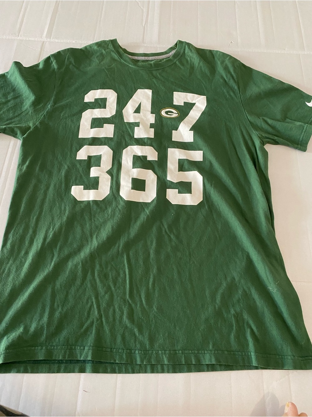 Green Bay Packers "24/7 365" Graphic Tee - Green & White Nike XL Packer Pride